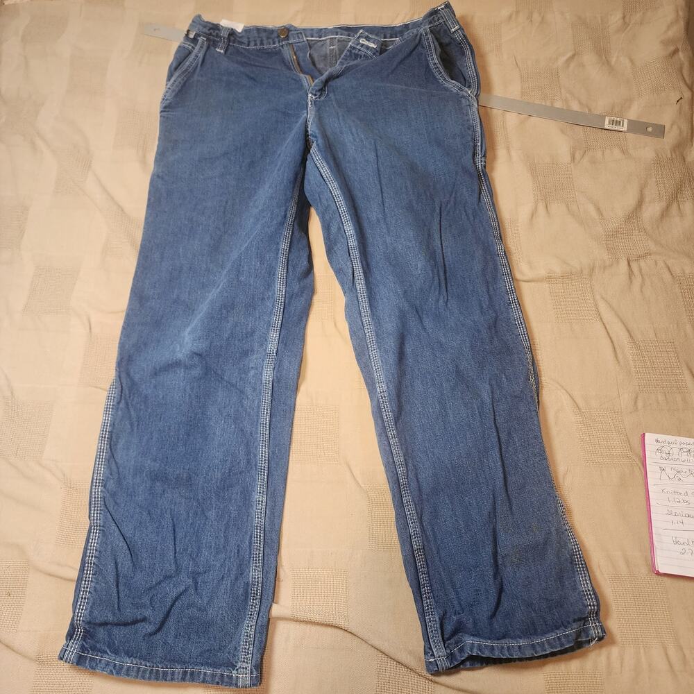Carhartt Denim Jeans Mens 34x32 Blue CAT2 Flame Resistant FR Carpenter, QTY 2